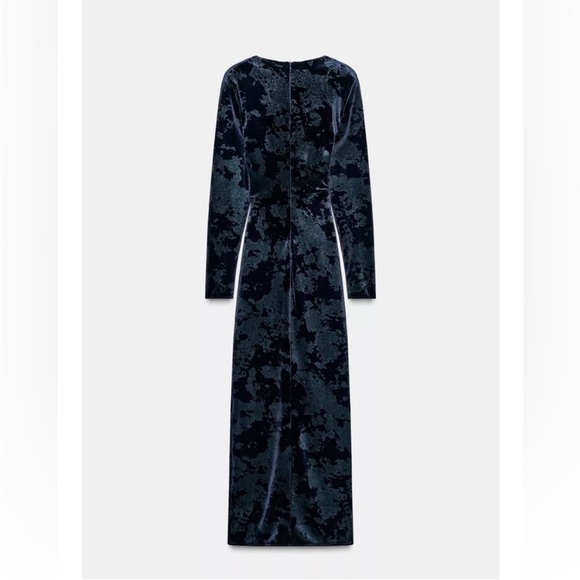 ZARA VELVET MIDI DRESS WITH HARDWARE - Picture 14 of 16